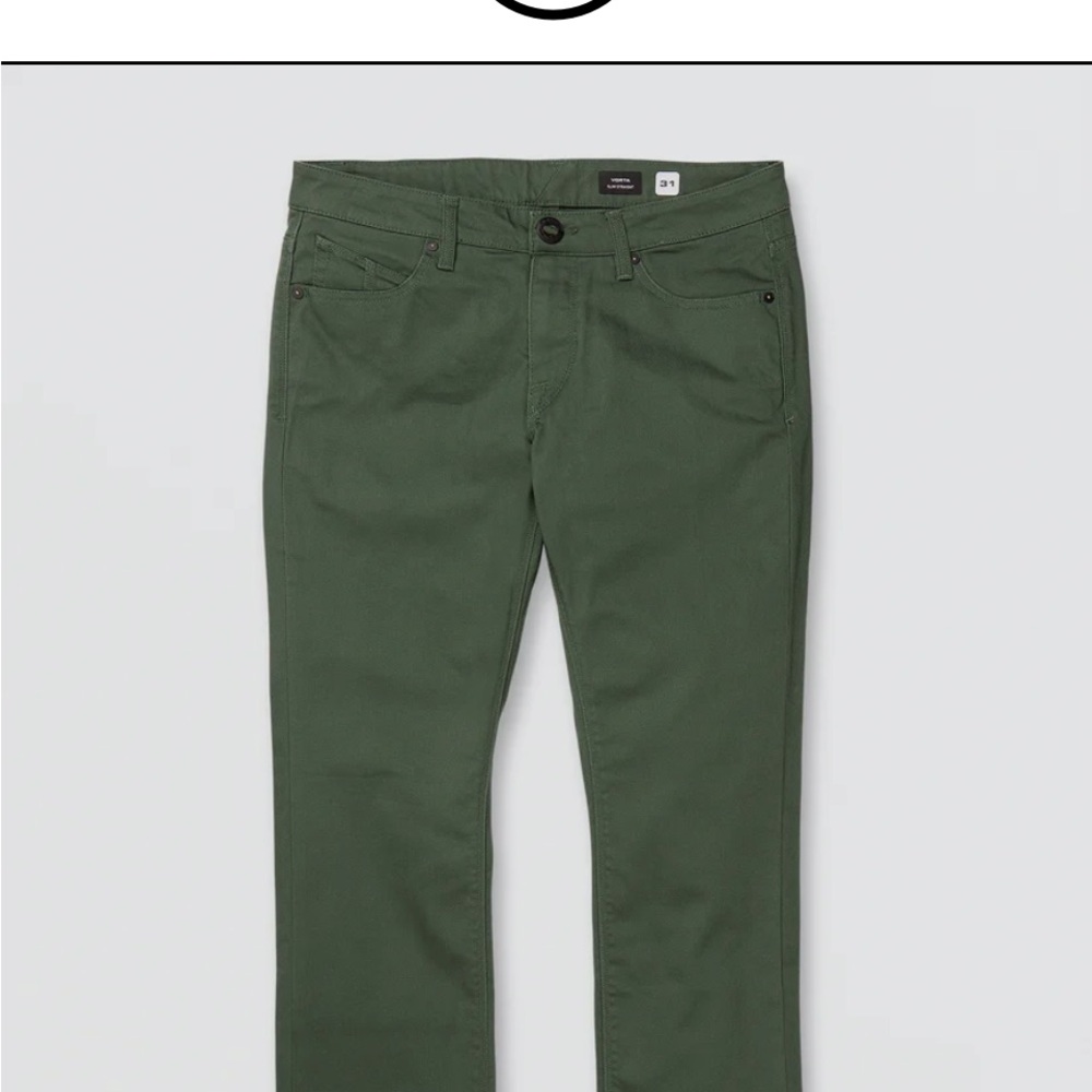 Volcom Men's Slim Straight Jeans - Forest Green